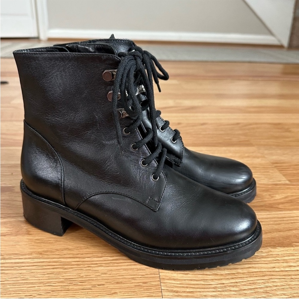 Napoleoni black moto leather boots